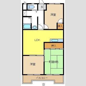 ドミール小出(3LDK/4階)の間取り写真