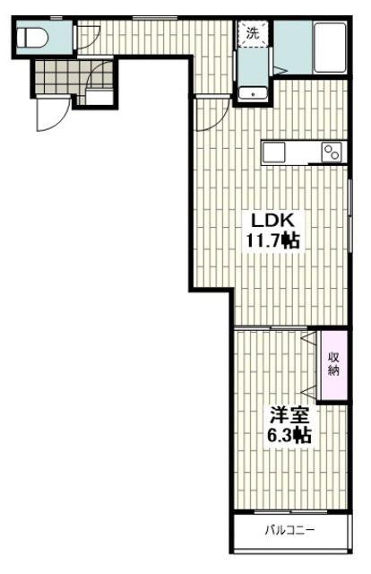 MAISON METEO(1LDK/2階)の間取り写真