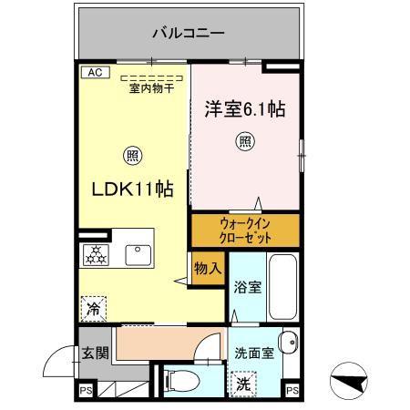フォレスト(1LDK/2階)の間取り写真