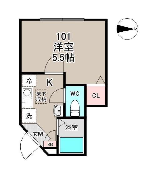 ASCOT蒲田(1K/1階)の間取り写真