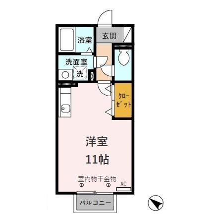 アバンテ(ワンルーム/2階)の間取り写真