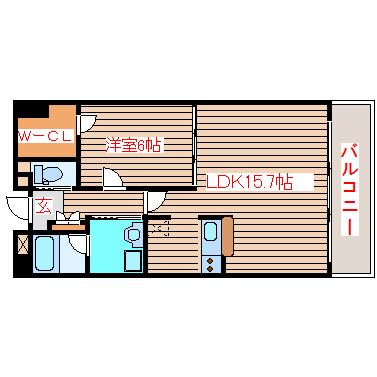 EST LUCE(1LDK/6階)の間取り写真