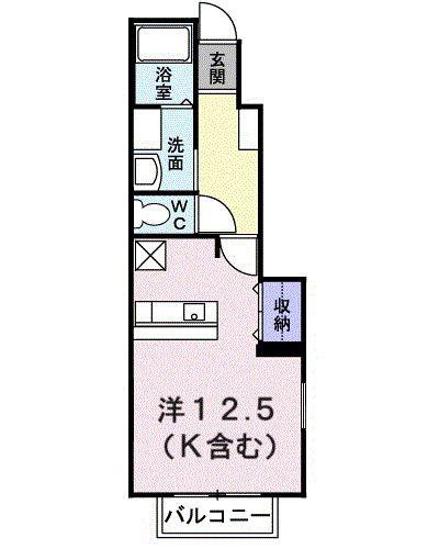 ベルフィオーレI(ワンルーム/1階)の間取り写真