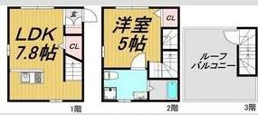 LECOCON江南(1LDK/1階)の間取り写真