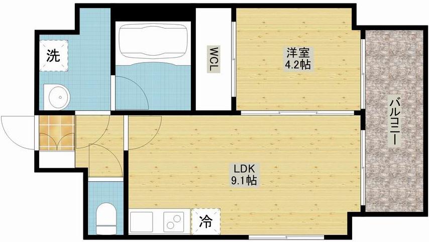 ノルデンタワー南森町プレミアム(1LDK/3階)の間取り写真