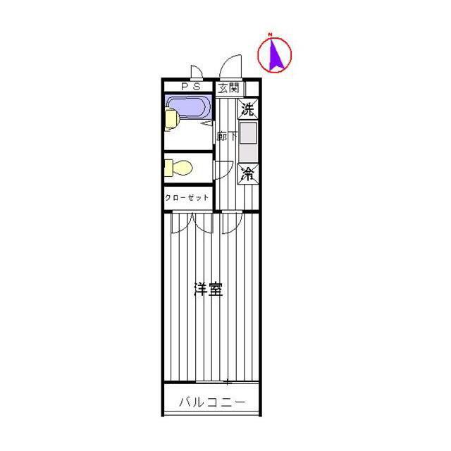 アンプルール ブワ REFLET(1K/2階)の間取り写真