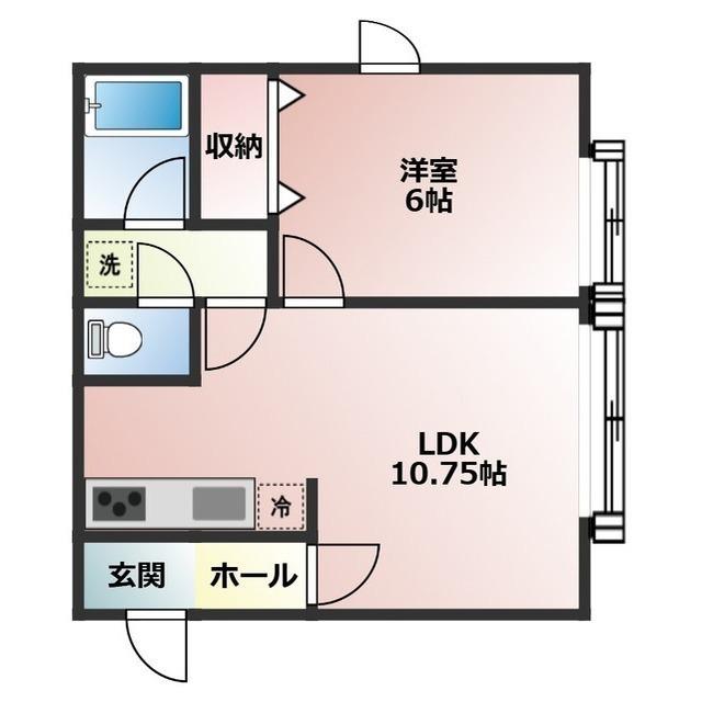 コーポアカシア(1LDK/1階)の間取り写真