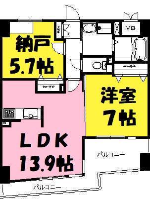 BECK・イースト(1SLDK/7階)の間取り写真