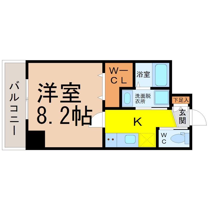 CERES志賀本通(1K/9階)の間取り写真