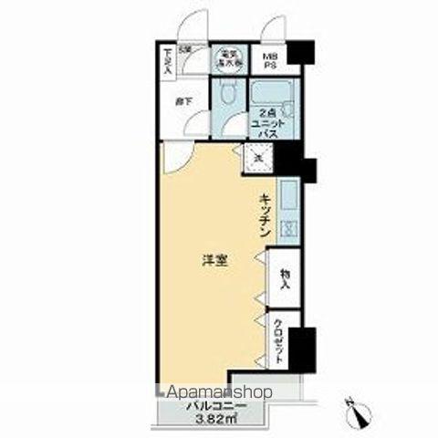 ライオンズマンション白金第3(ワンルーム/2階)の間取り写真