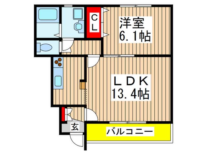 パレー ルミエール(1LDK/1階)の間取り写真