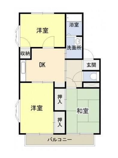 萬寿シティA(3DK/2階)の間取り写真
