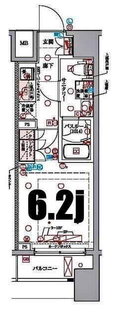 ラクラス横浜(1K/10階)の間取り写真
