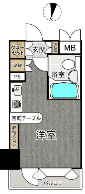 インペリアル南麻布サテライト(ワンルーム/1階)の間取り写真