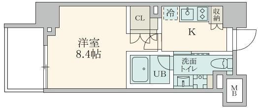 グランスイート麻布六本木(1K/3階)の間取り写真