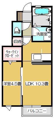 FIORETTO(1LDK/1階)の間取り写真