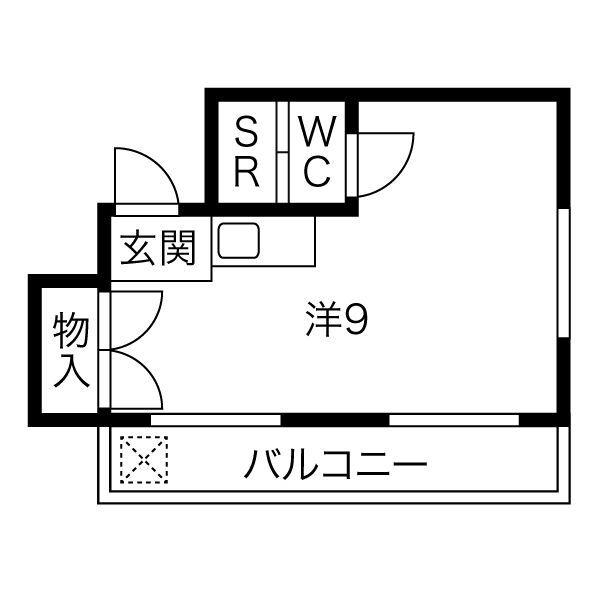 ハートイン野並(ワンルーム/3階)の間取り写真