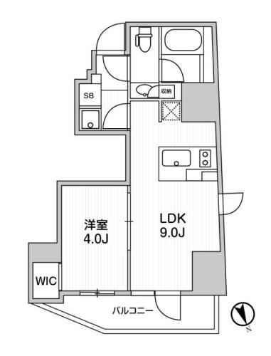 ザ・パークハビオ品川戸越(1LDK/3階)の間取り写真