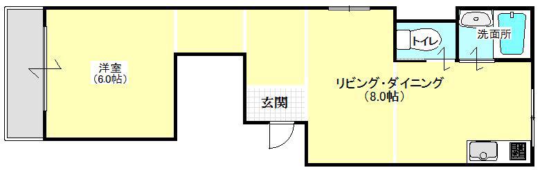 ハイツ山三(1LDK/4階)の間取り写真