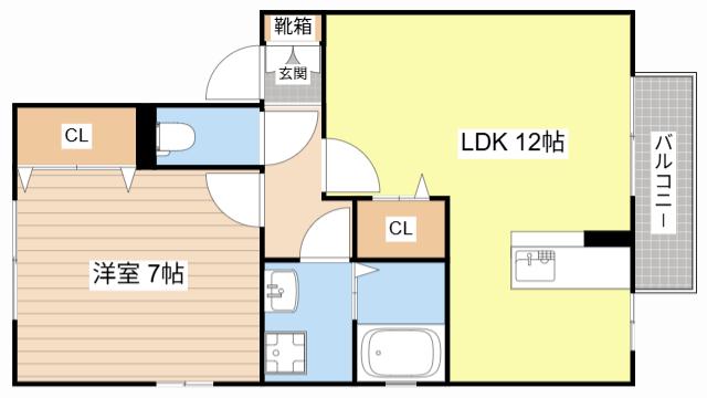 シヅグランツA(1LDK/2階)の間取り写真