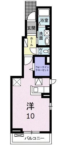 アプローズ(ワンルーム/1階)の間取り写真