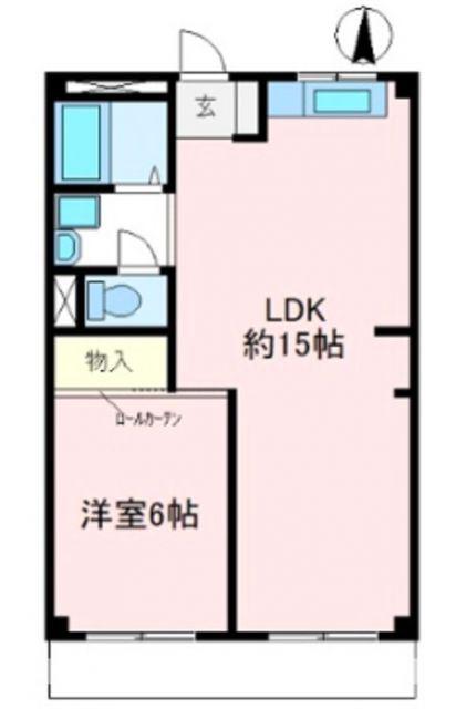 飯島ハイツ(1LDK/1階)の間取り写真
