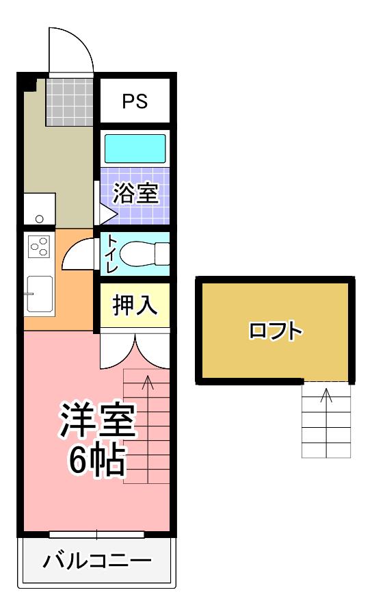 グリーンハイツ C棟(ワンルーム/1階)の間取り写真