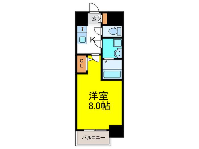 アルグラッド福島サウス(1K/12階)の間取り写真