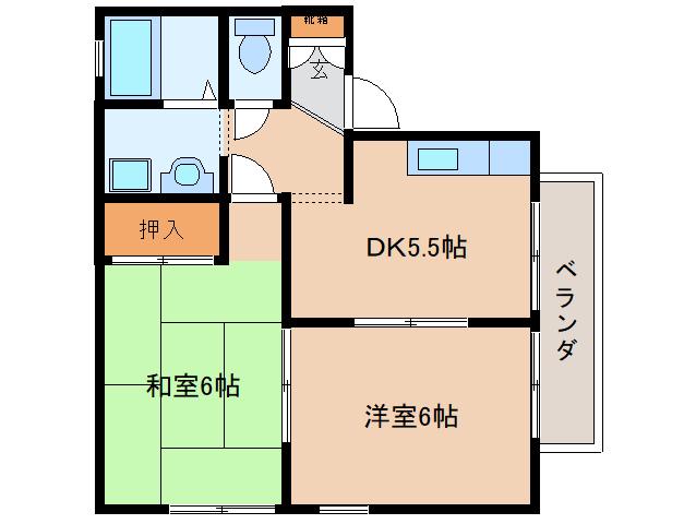 スペースMHMA棟(2DK/1階)の間取り写真