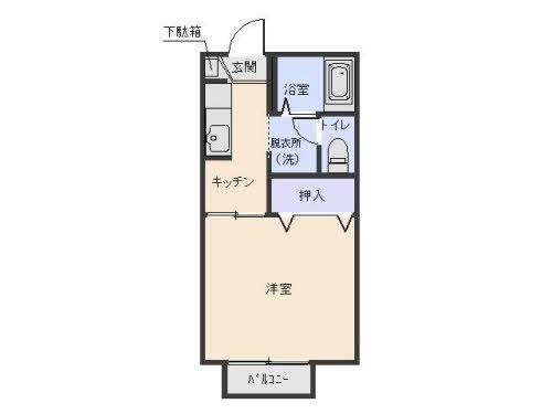 カオリーモ青山A(1K/2階)の間取り写真