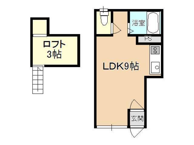 リンクス(ワンルーム/2階)の間取り写真