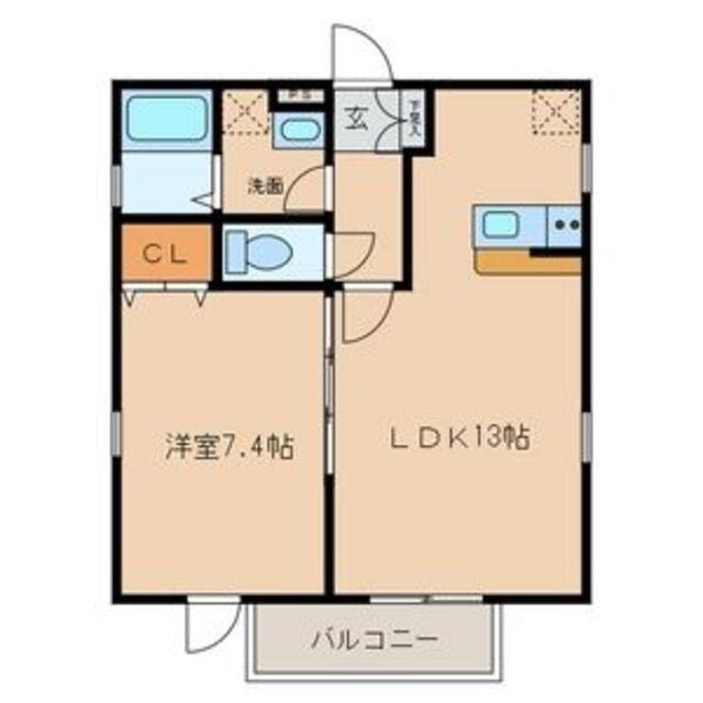 グランレーヴ庄内通(1LDK/1階)の間取り写真