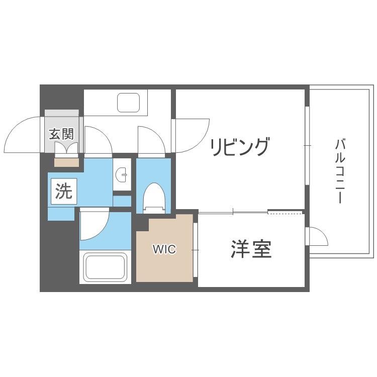 ネストピア東比恵駅前IV(2K/6階)の間取り写真