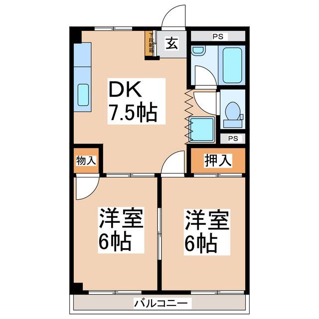 セントラルコーポ(2DK/3階)の間取り写真
