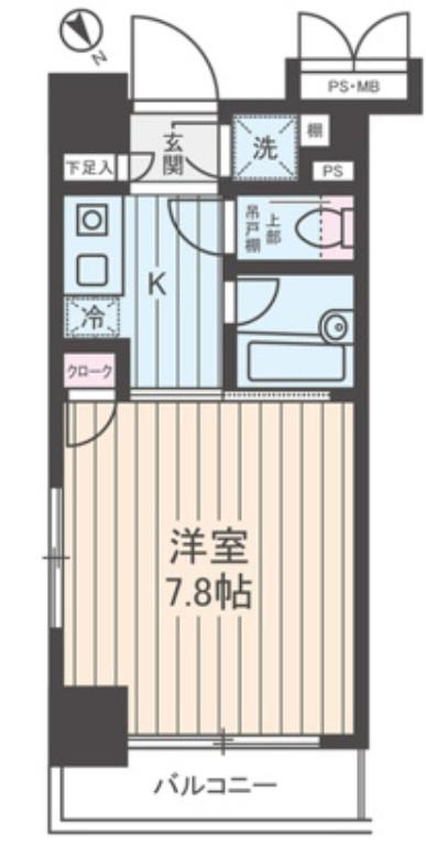 ヴェルステージ関内(1K/7階)の間取り写真