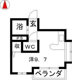 レリブ植松(ワンルーム/2階)の間取り写真