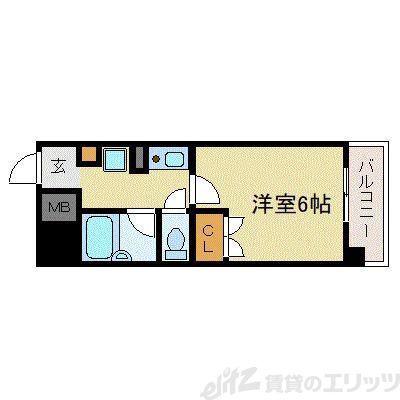 エスリード新大阪第8(1K/3階)の間取り写真