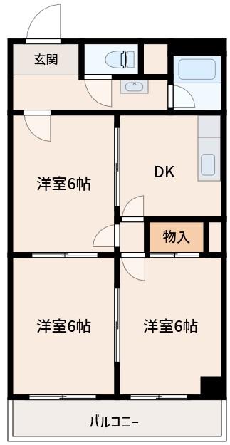 新大阪末広第一ハイツ(3DK/1階)の間取り写真