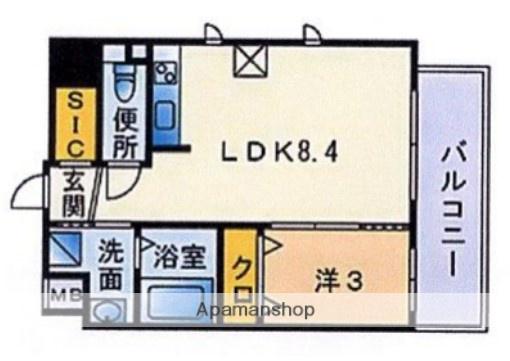 フローレンス桜坂(1LDK/6階)の間取り写真