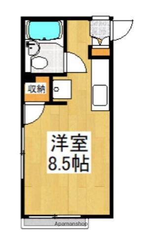 グランドヒル岡上B(ワンルーム/2階)の間取り写真