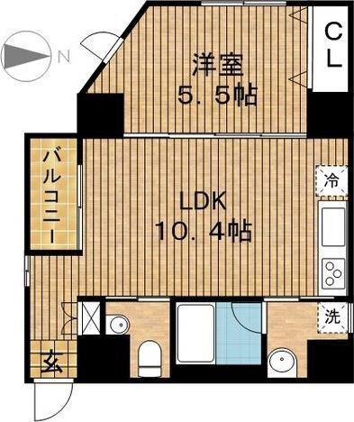 ホンマチボックス24(1LDK/8階)の間取り写真
