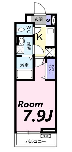 ウエスト ヴィレッジ(1K/1階)の間取り写真