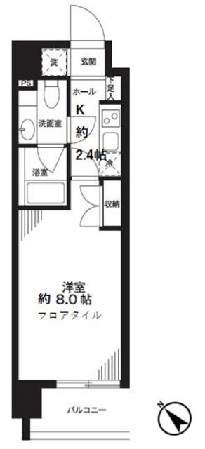 あい蘭道七番館(1K/2階)の間取り写真