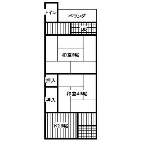 清水荘(2K/2階)の間取り写真
