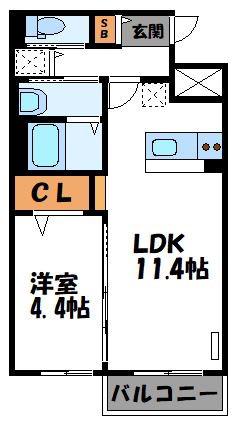 グランデエピ(1LDK/2階)の間取り写真