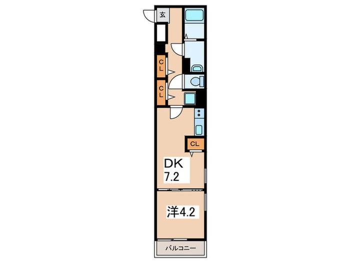 レオ東林間(1DK/1階)の間取り写真
