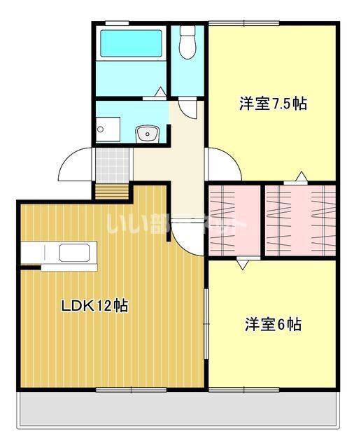 メゾン ベルコリーヌ(2LDK/2階)の間取り写真