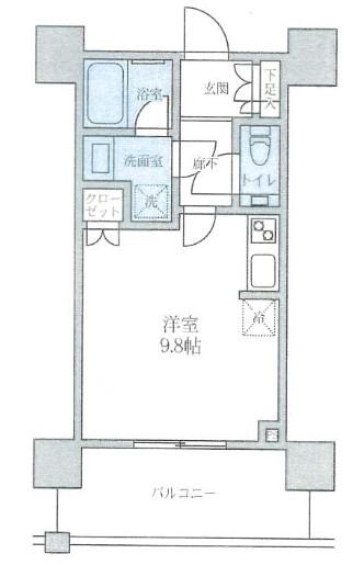 シティタワー新宿(ワンルーム/14階)の間取り写真