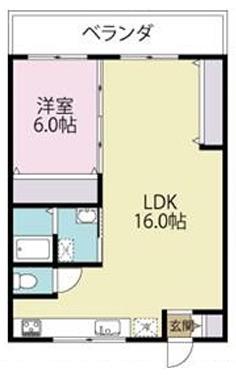 並木コーワハイツ(1LDK/5階)の間取り写真
