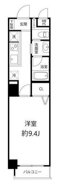 ティーズガーデン元町(1K/6階)の間取り写真